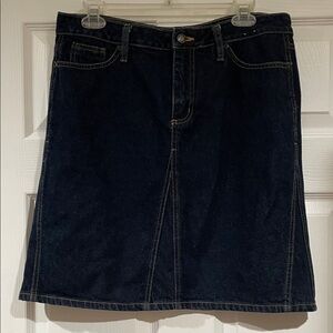 Faded Glory Dark Blue Denim Midi Skirt
